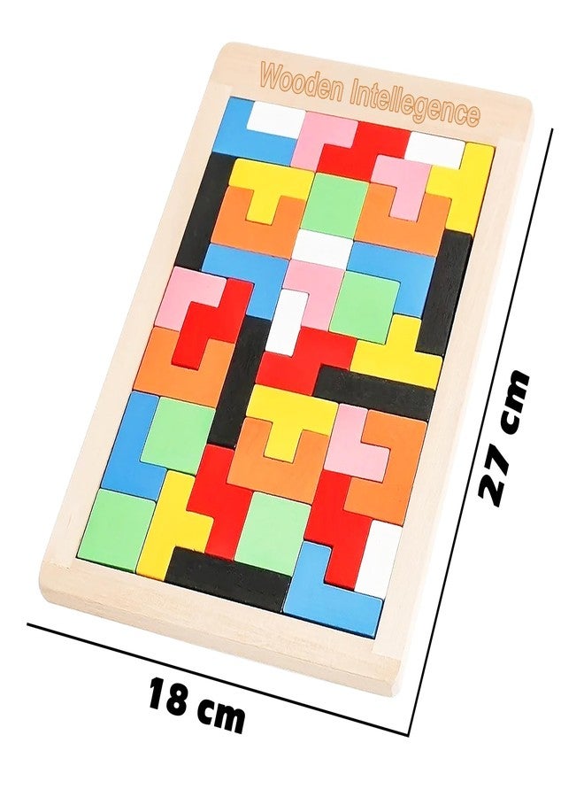 في جراسب لعبة أحجية مكعبات خشبية روسية تعليمية من VGRASSP، 40 قطعة، للأطفال - هدية تعليمية ملونة في مجالات العلوم والتكنولوجيا والهندسة والرياضيات للأولاد والبنات - أحجية لتنمية الذكاء - اللون حسب المتوفر - Image 3